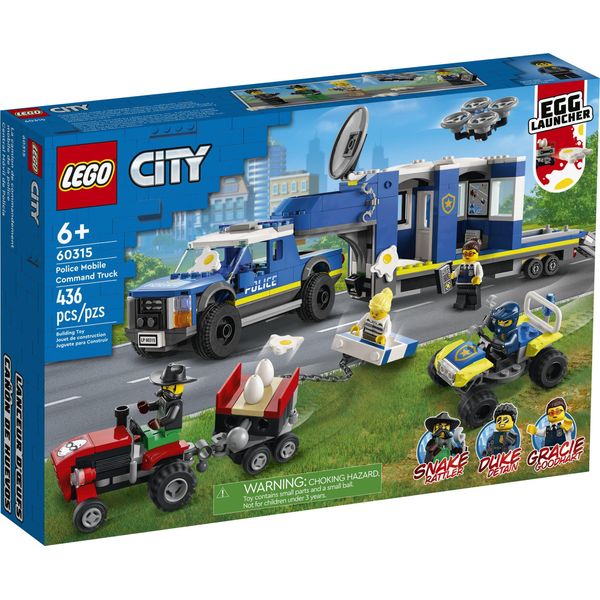 Lego 60315 Centro Operativo Mobile Della Polizia Con Auto Della Polizia Per Bambini E Bambine, Con Rimorchio Della Prigione, Drone, Trattore E Minifigure-image