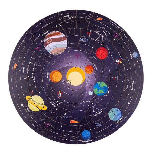 Bigjigs Toys Puzzle Rotondo Da Pavimento Sistema Solare 50 Pezzi-image
