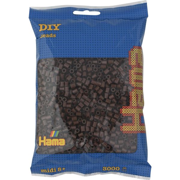 Hama BüGelperlen 201-12 Hama BüGelperlen Midi, Braun, 3.000Er Beutel-image