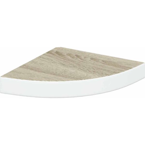 Vidaxl Scaffale Scorrevole Ad Angolo Effetto Rovere E Bianco 25X25X3,8 Cm Mdf-image