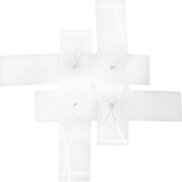 Frida - Applique Da Parete 2 Luci E27 In Vetro Bianco Satinato - Montatura Cromo, IP20, Max 2X70W, Lampadine Escluse, Larghezza 70Cm-image