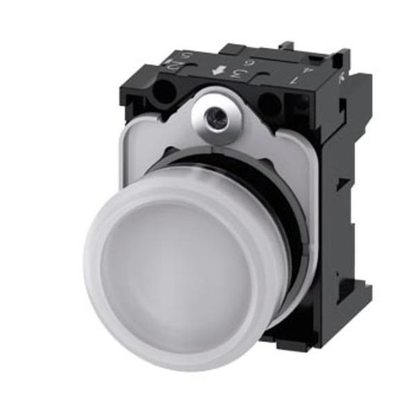 Siemens Spia Luminosa Piatta Bianco 24 V/Ac, 24 V/Dc Sirius Act 3SU1102-6AA60-1AA0 1 Pz-image