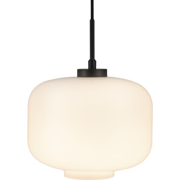 Lampada A Sospensione Led, Lampada A Sospensione, Lampada Da Soffitto A Sospensione, Lampada A Sospensione Per Tavolo Da Pranzo, Lampada A Sospensione Per Soggiorno, Design Scandinavo, Arp D25 Opale/Nero-image