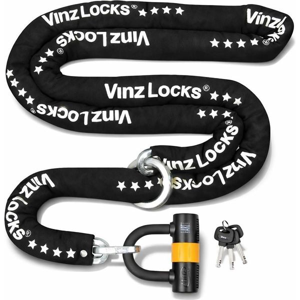 Vinz Trivor Lucchetto A Catena ø11Mm | Art 4 | Lucchetto Moto Catena Ciclomotore | Lucchetto Moto Sicuro Scooter & E-Scooter & Lucchetto Blindato | 120 - 300 Cm X (300Cm)-image