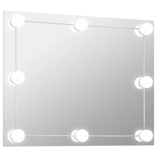 Specchio Da Parete Senza Cornice Con Illuminazione Led Vetro Rettangolare-image