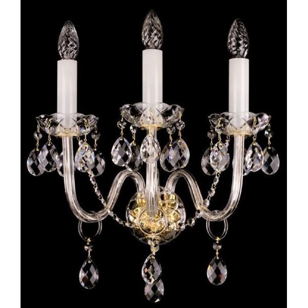 Casa Padrino Lampada Da Parete In Cristallo Barocco Oro 36 X 23 X H. 46 Cm - Magnifica Lampada Da Parete Con Vetro Di Cristallo Di Boemia - Nobile & Magnifico-image
