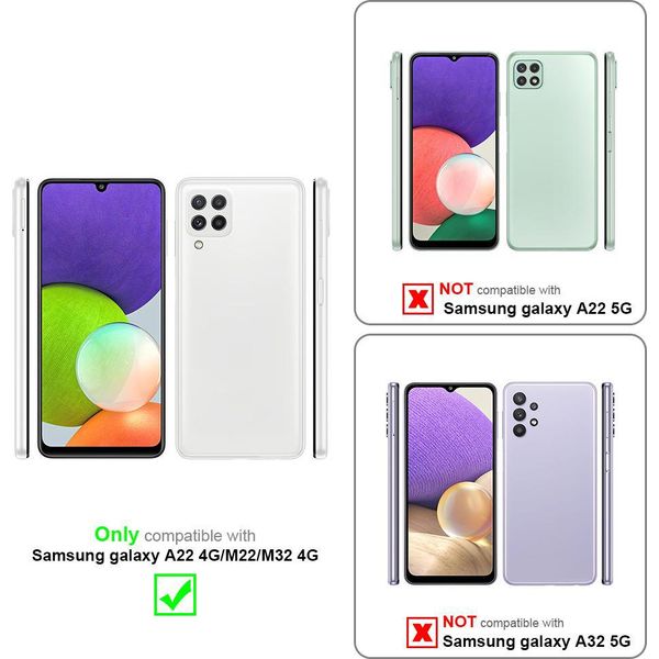 Cadorabo Cover Per Samsung Galaxy A22 4G / M22 / M32 4G Cover Protettiva In Rosso Flip Case Custodia Del Telefono Cellulare Cover-image