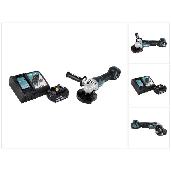 Smerigliatrice Angolare A Batteria Makita Dga 517 RF1 18 V 125 Mm Brushless + 1X Batteria Ricaricabile 3,0 Ah + Caricabatterie-image