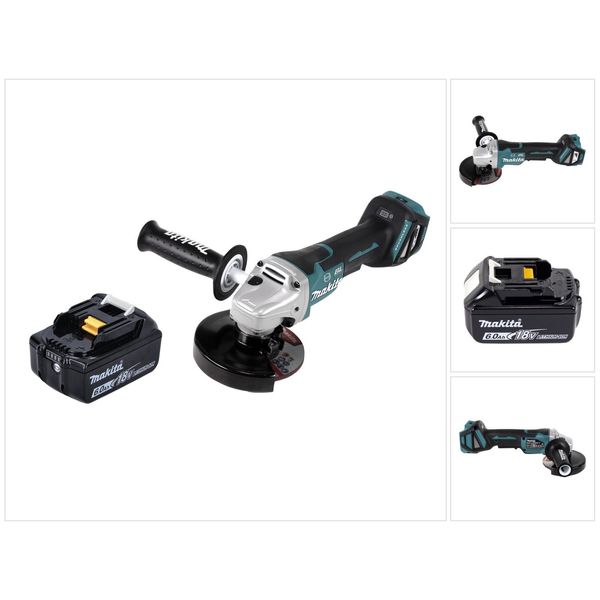 Smerigliatrice Angolare A Batteria Makita Dga 517 G1 18 V 125 Mm Brushless + 1X Batteria Ricaricabile 6,0 Ah - Senza Caricabatterie-image