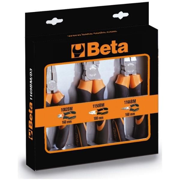 Set Di Pinze Beta Da 3 Pezzi; 1 Pinza Combinata, 1 Pinza Telefonica Con Ganasce Lunghe Semitonde E Tronchesi Laterali-image