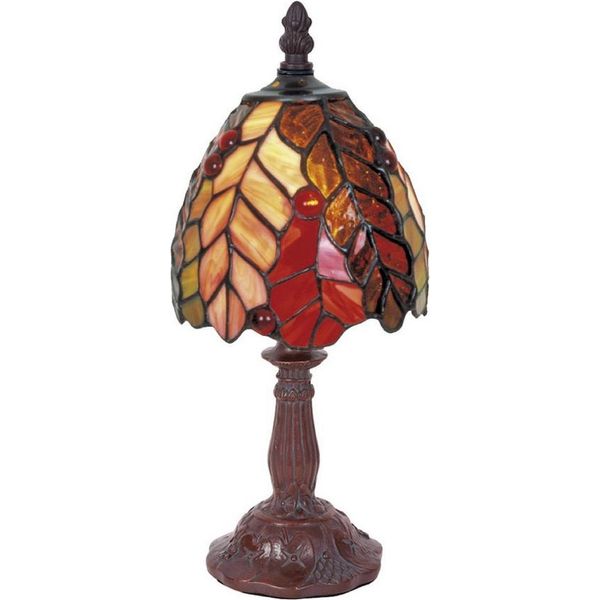 Casa Padrino Lampada Da Tavolo Tiffany Multicolore Ø 14 X H. 29 Cm - Lampada Sgabello Tiffany Decorativa Con Paralume In Vetro Fatto A Mano-image