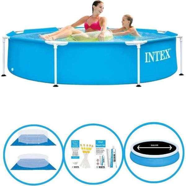 Telaio In Metallo Per Piscina Intex 244X51 Cm - Accessori Inclusi-image