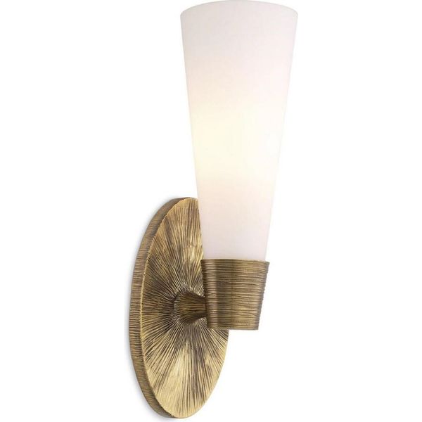 Casa Padrino Lampada Da Parete Colori Ottone Vintage / Bianco 12 X 15,5 X H. 41 Cm - Hotel & Restaurant Wall Lamp - Luxury Collection-image