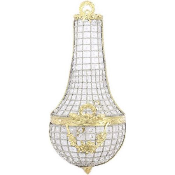 Casa Padrino Lampada Da Parete Barocca In Cristallo Oro 30 X H. 70 Cm - Elegante Lampada Da Parete In Stile Barocco - Luci Barocche - Nobile & Magnifico-image