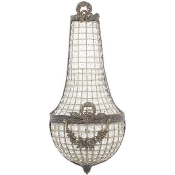 Casa Padrino Lampada Da Parete In Cristallo Barocco Ossidato 30 X H. 70 Cm - Elegante Lampada Da Parete In Stile Barocco - Luci Barocche - Nobile & Magnifico-image