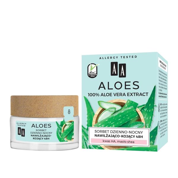 Oceanic Aa Aloe Vera 100% Estratto Di Aloe Vera Giorno E Notte Sorbetto Idratante E Lenitivo 48H, 50 Ml-image