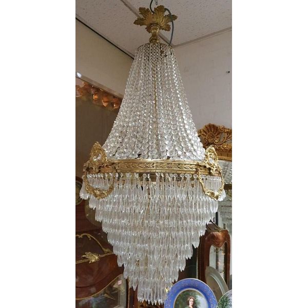 Casa Padrino Lampadario Barocco In Cristallo Oro - Magnifico Lampadario Barocco - Luci Barocche In Cristallo - Nobile E Magnifico-image