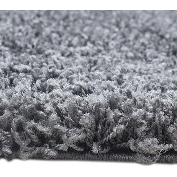 Tappeto In Vaporoso Shaggy Color Antracite - 120 Cm Rotondo-image
