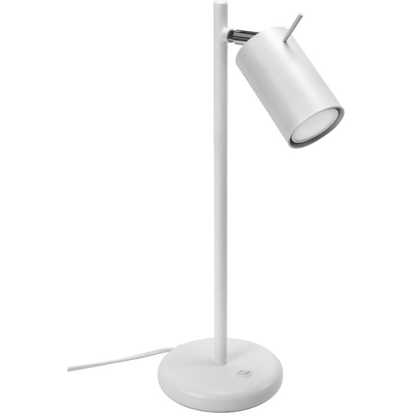 Lampada Da Tavolo Ring Bianco 1Xgu10 10W Acciaio 43X19.5X14.5Cm Sollux Lighting-image
