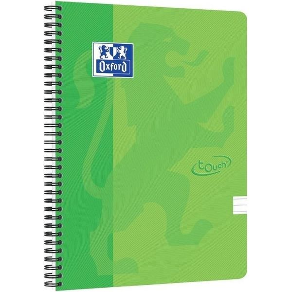 Quaderno A Spirale Oxford Nordic Touch A4+, A Righe, 70 Fogli, Verde-image