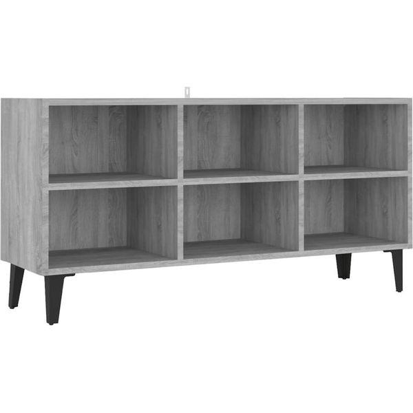 Vidaxl Mobile Tv Con Gambe In Metallo Grigio Sonoma 103,5X30X50 Cm-image