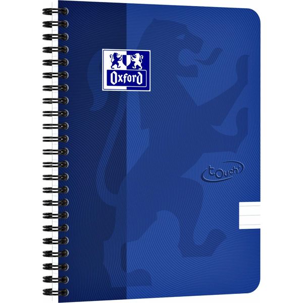Quaderno A Spirale Oxford Nordic Touch A5+, A Righe, 70 Fogli, Blu-image