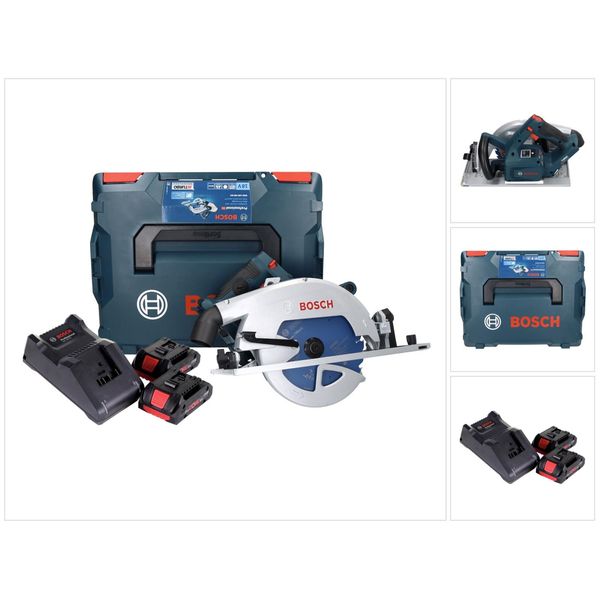 Bosch Gks 18V-68 Gc Sega Circolare Professionale A Batteria 18 V 190 Mm Biturbo Brushless + 2X Batteria Procore 4,0 Ah + Caricatore + L-BOXX-image