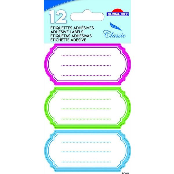 12 Etichette Per La Scuola - Ovali Vintage - Multicolore-image
