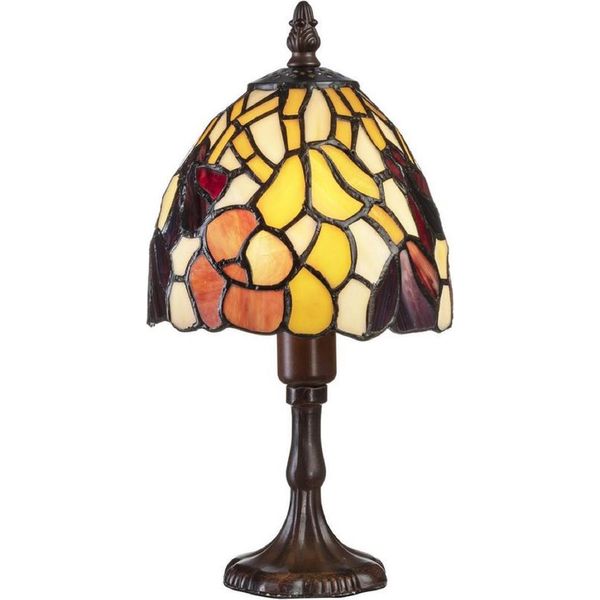 Casa Padrino Luxury Tiffany Stool Lamp Multicolore Ø 15 X H. 29 Cm - Lampada Da Tavolo Tiffany - Lampada Da Scrivania Tiffany - Luci Tiffany - Interni - Luci-image