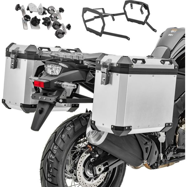 Valigia In Alluminio + Portavaligie Per Suzuki V-Strom 1050 / Xt 20-25 GX38-45 S-image
