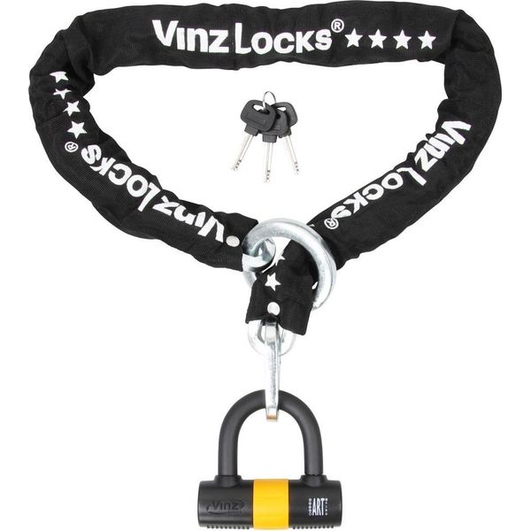 Vinz Trivor Lucchetto A Catena ø11Mm | Art 4 | Lucchetto Moto Catena Ciclomotore | Lucchetto Moto Sicuro Scooter & E-Scooter & Lucchetto Blindato | 120 - 300 Cm X (200Cm)-image