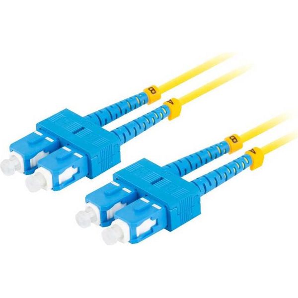 Lanberg Sm SC/UPC-SC/UPC Duplex Cavo Patch In Fibra Ottica 3,0Mm Lszh G657A1 5M Giallo-image