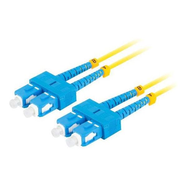 Lanberg Sm SC/UPC-SC/UPC Duplex Cavo Patch In Fibra Ottica 3,0Mm Lszh G657A1 2M Giallo-image