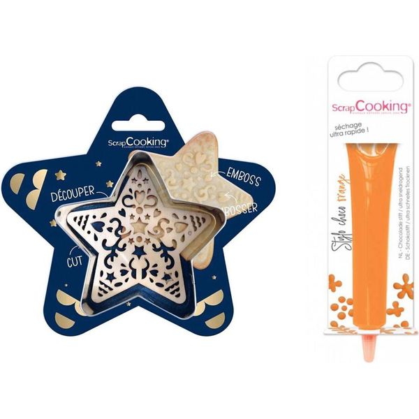 Kit Di Biscotti Star Relief + Bastoncino Di Cioccolato All'arancia-image