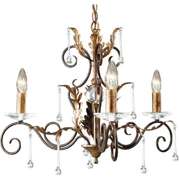 Casa Padrino Lampadario Barocco Bronzo/Oro Ø 65 X H. 61 Cm - Magnifico Lampadario In Stile Barocco - Lampadario Per Soggiorno E Hotel - Mobili Barocchi - Interni Barocchi - Illuminazione Barocca-image