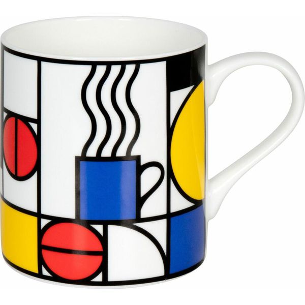 KöNitz Becher Coffee With Mondrian, Tasse, Kaffeebecher, Bone China, Bunt, 400 Ml, 11 2 004 2671-image