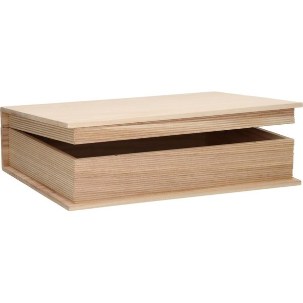 Cassapanca In Legno Playwood A Forma Di Libro Grande Con Serratura - Decorazione E Conservazione-image