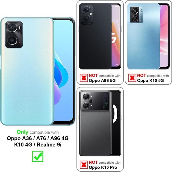 Custodia Cadorabo Per Oppo A36 / A76 / A96 4G / K10 4G / Realme 9I Custodia Protettiva In Blu Custodia Per Cellulare Custodia In Silicone Tpu Custodia-image