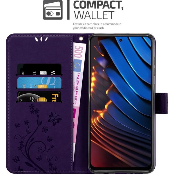 Cadorabo Cover Per Xiaomi Poco X3 Gt Cover Protettiva In Viola Cover Protettiva Cover Telefono Cellulare Cover Caso Fiori Fiore-image