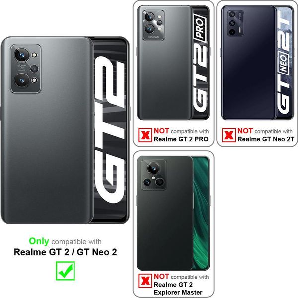 Cadorabo Cover Per Realme Gt / Gt Neo 2T / Q3 Pro Cover Protettiva In Nero Custodia Per Cellulare Cover Chiusura Magnetica-image