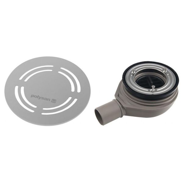Polysan Flexia - Sifone Per Bagno Geberit, Diametro 90 Mm, DN40, Tappo Rotondo In Acciaio Inox 17761-image
