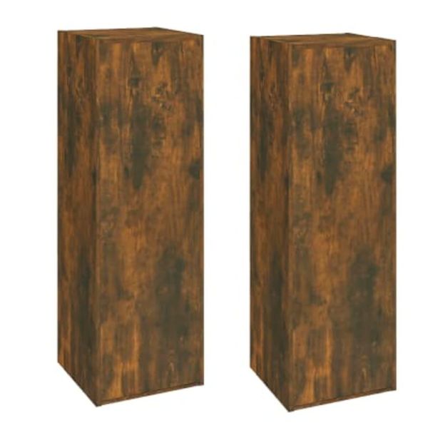 Vidaxl Mobili Tv 2 Pz. Rovere Fumé 30,5X30X90 Cm Materiale A Base Di Legno-image