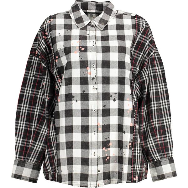 Desigual Camicia A Maniche Lunghe Bianca E Nera Con Accenti Rossi : Taglia - M Taglia: M-image