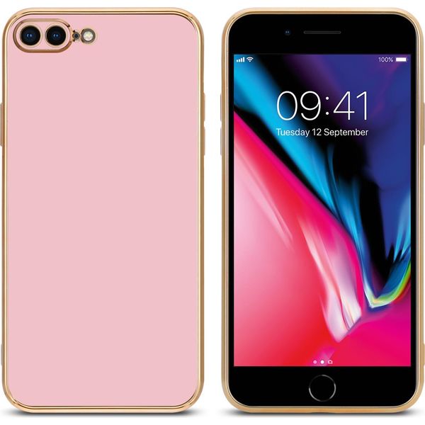 Cadorabo Custodia Protettiva Per Apple Iphone 7 Plus / 7S Plus / 8 Plus Custodia In Rosa Custodia Del Telefono Cellulare Tpu Silicone Fotocamera Protezione Caso-image