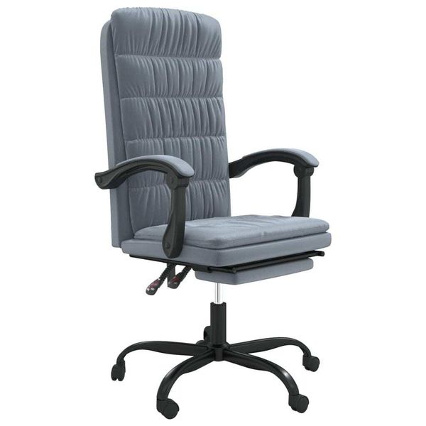 Vidaxl Sedia Da Ufficio Con Funzione Reclinabile In Velluto Grigio Scuro-image