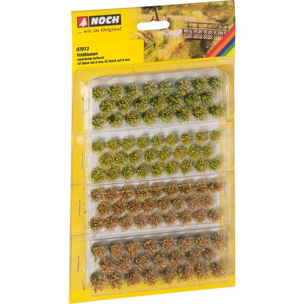 Noch 07013 Ciuffi D'erba "Fiori Di Campo"" Floccati Multicolori, 52 Pz. 6 Mm E 52 Pz. 9 Mm"-image