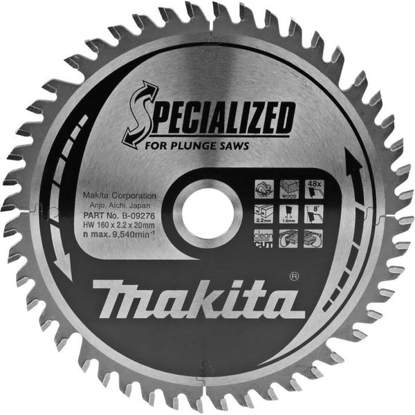 Lama Circolare Makita, Speciale Per Seghe A Tuffo 160 X 20 Mm - 48 Denti-image