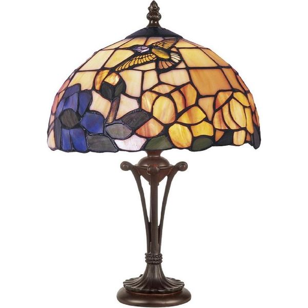 Casa Padrino Luxury Tiffany Table Lamp Multicolore Ø 25 X H. 47 Cm - Lampada Tiffany Da Tavolo - Lampada Tiffany Da Sgabello - Luci Tiffany - Interni - Luci-image
