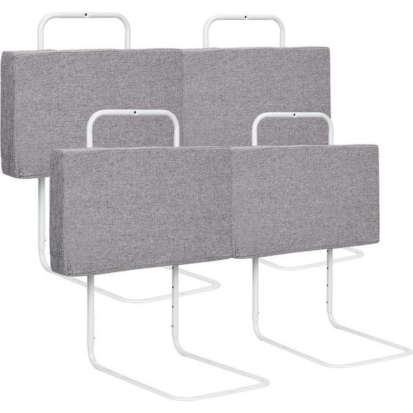 Fiqops Sponda Letto Protezione Anticaduta Per Bambini 200 Cm Sponda Per Bambini Regolabile In Altezza Per Letto Protezione Laterale Regolabile A 5 Fori 4 Pezzi Grigio-image
