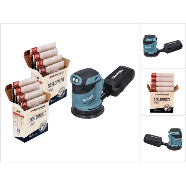 Bosch Dbo 180 Z Levigatrice Eccentrica A Batteria 18 V 125 Mm + Set Di Abrasivi Spider Toolbrothers 2X - Senza Batteria, Senza Caricatore, Ideale Per Appassionati Del Fai Da Te, Levigatura, Scatola Per La Polvere Fissa-image